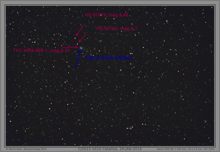 28-JAN-216, Identifikation des Kometen C/2013 US10 Catalina
