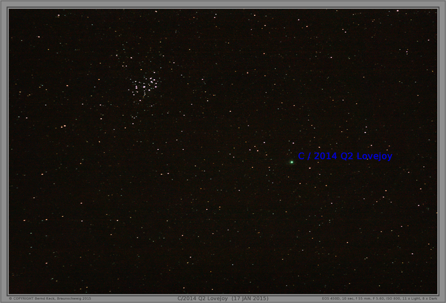 Identifikation des Kometen C/2014 Q2 Lovejoy