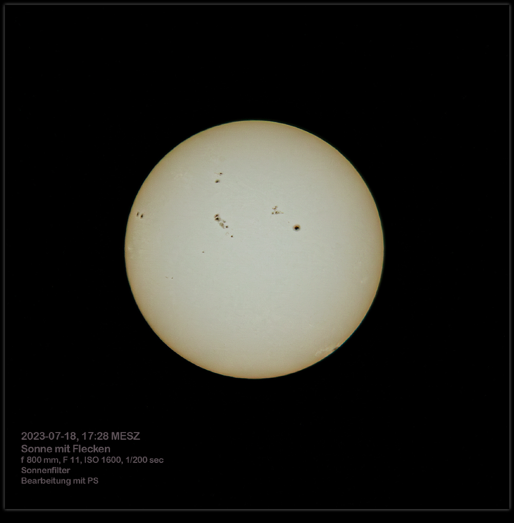 2023-07-18, Sonne mit Flecken